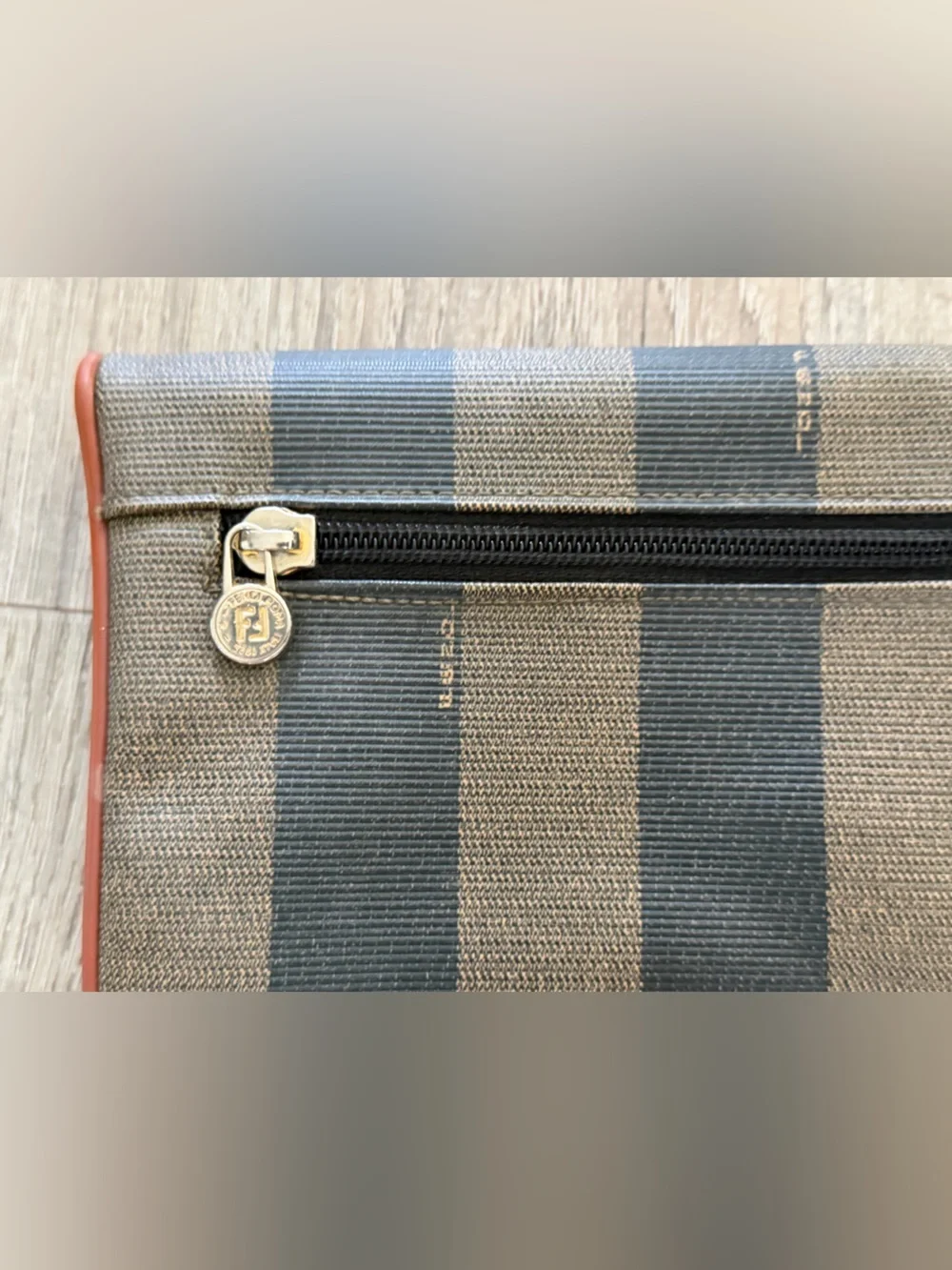 Vintage Fendi Roma Italy 1925 Pequin Stripe Envelope Clutch ⭐
